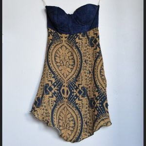 OneTeaspoon Blue Suede Handkerchief Bustier
